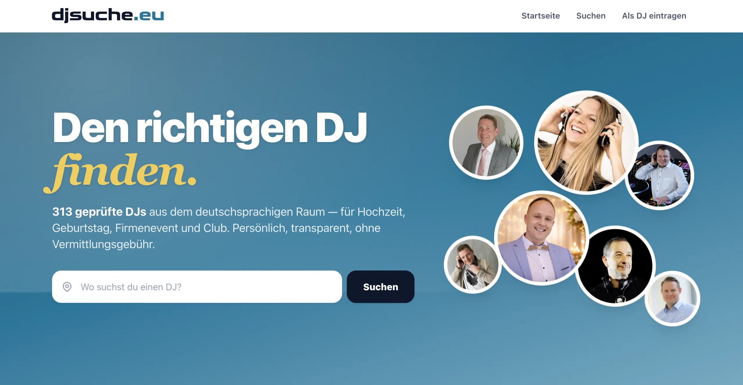 Die DJ-Suche auf djsuche.eu: Den richtigen DJ finden – geprüfte DJs aus dem deutschsprachigen Raum mit Umkreissuche